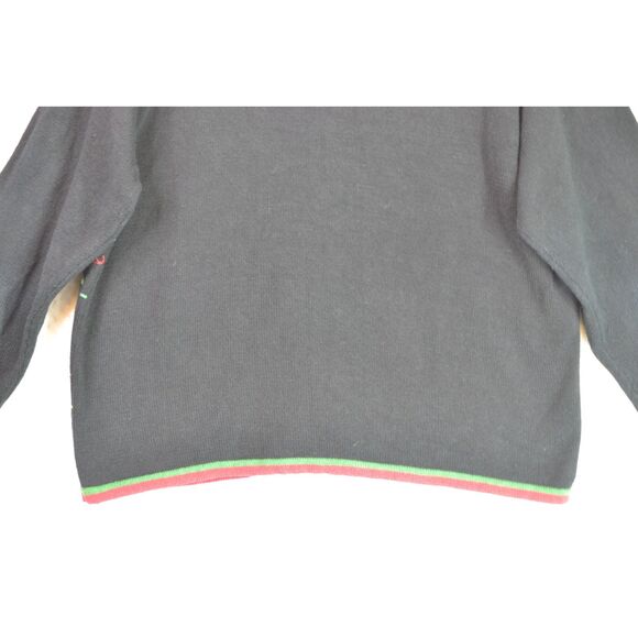 Basic Editions Holiday Women's Large Christmas Embroidered Sweater Cardigan - Picture 10 of 11